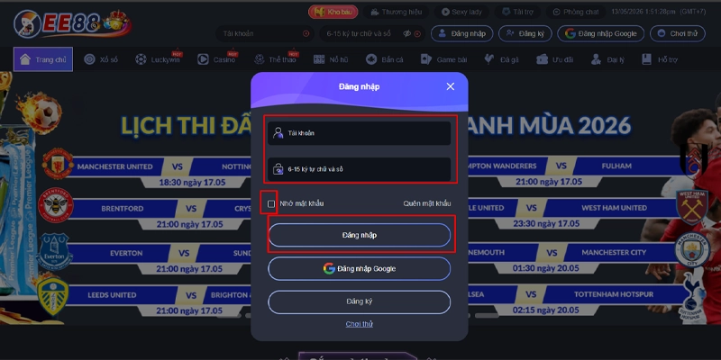 Hướng dẫn bet thủ các bước đăng nhập EE88 chuẩn xác